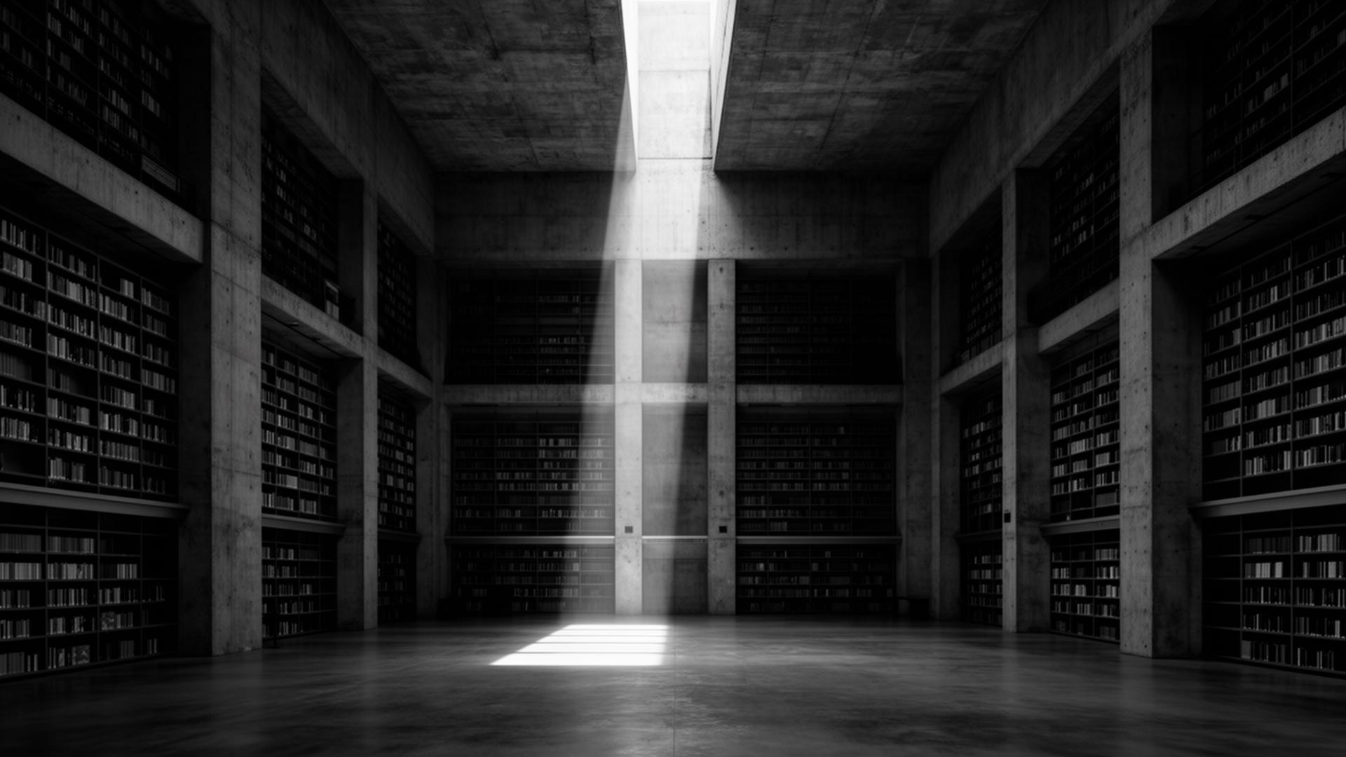 Biblioteca monumental — espaço para ideias que merecem durar.
